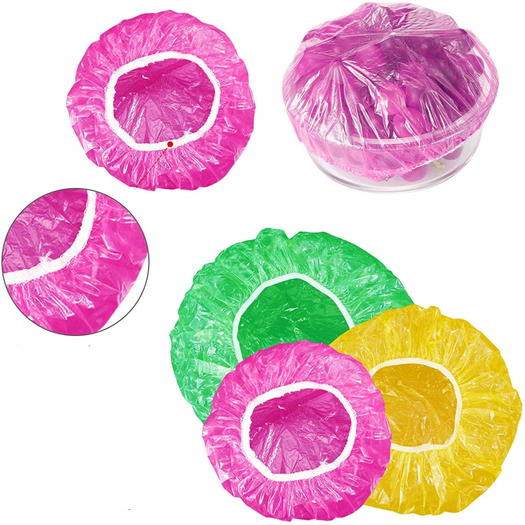 Elastic Food Storage Covers Reusable Stretch Plastic Wrap Bowl Covers Alternative To Foil For Family Outdoor Picnic 3 Size